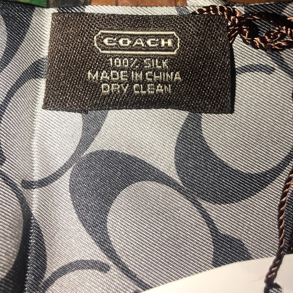 NWT Coach 100% Silk Scarf - Picture 4 of 5